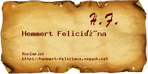 Hemmert Feliciána névjegykártya